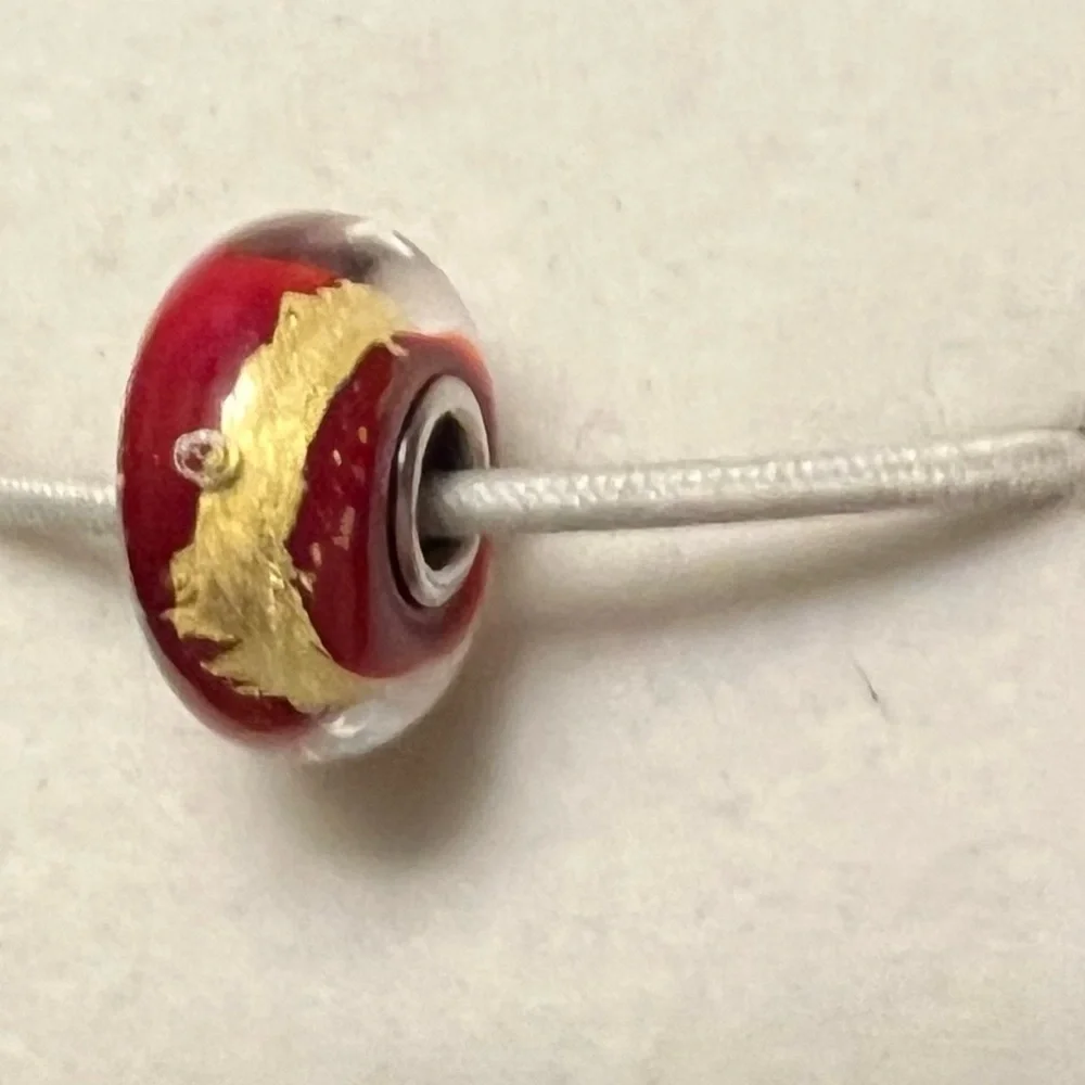 Red Gold Chakra Bead Charm See Notes #243